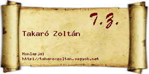 Takaró Zoltán névjegykártya