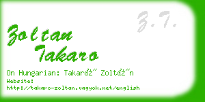 zoltan takaro business card